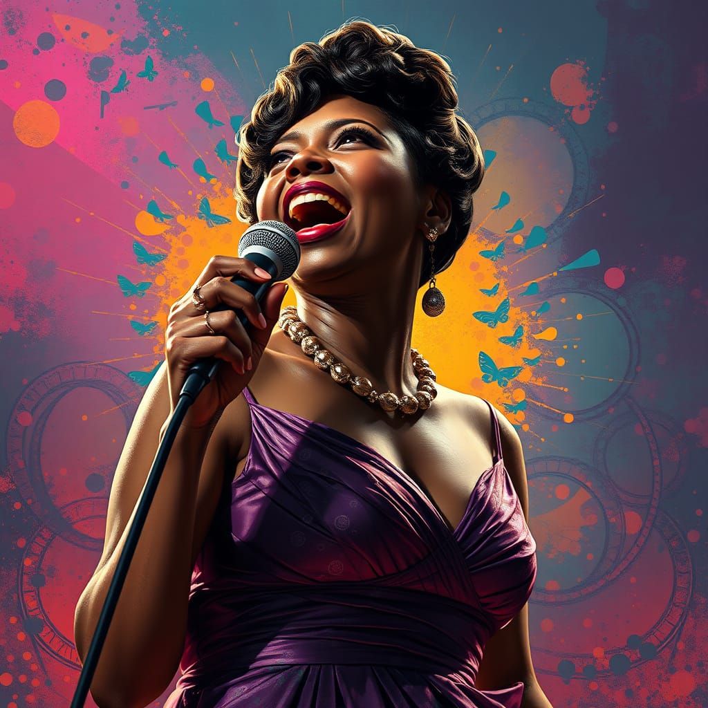 Billie Holiday Sings with Emotional Intensity in Vibrant Hyp...