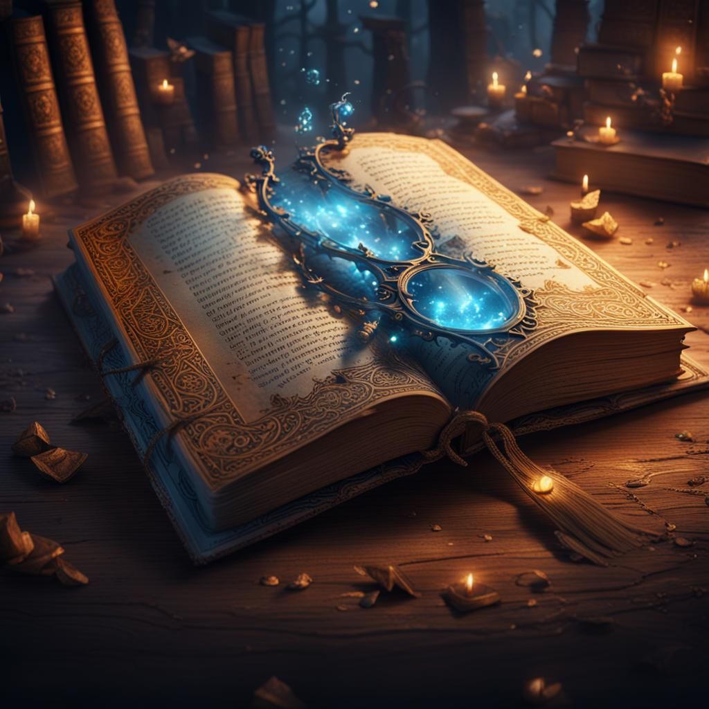 Magical Bookmark in Glowing Book: Fantasy Concept Art
