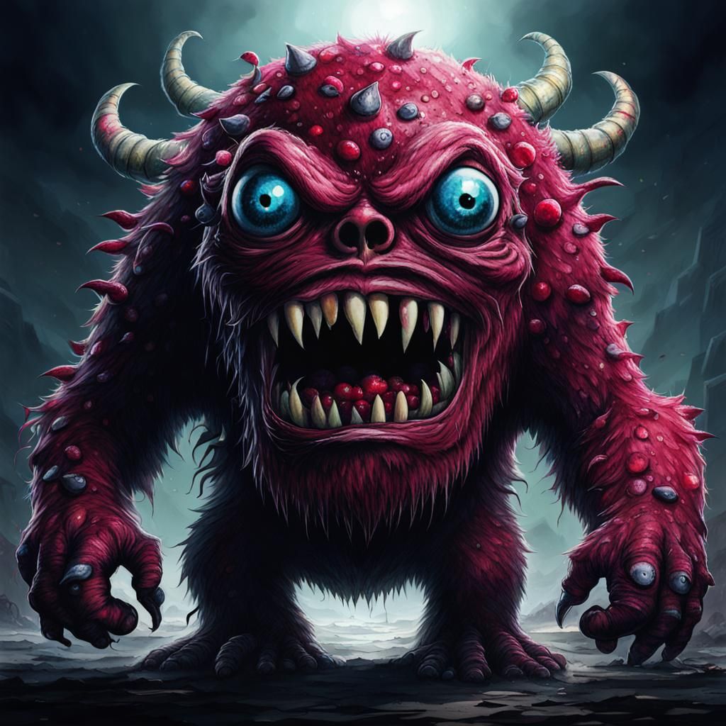 Whimsical Cranberry Monster