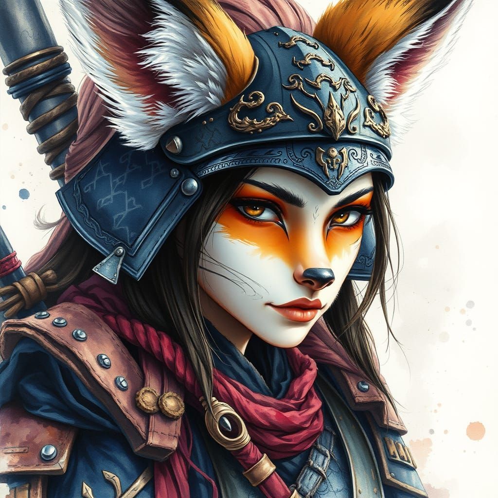 Kitsune Samurai Warrior