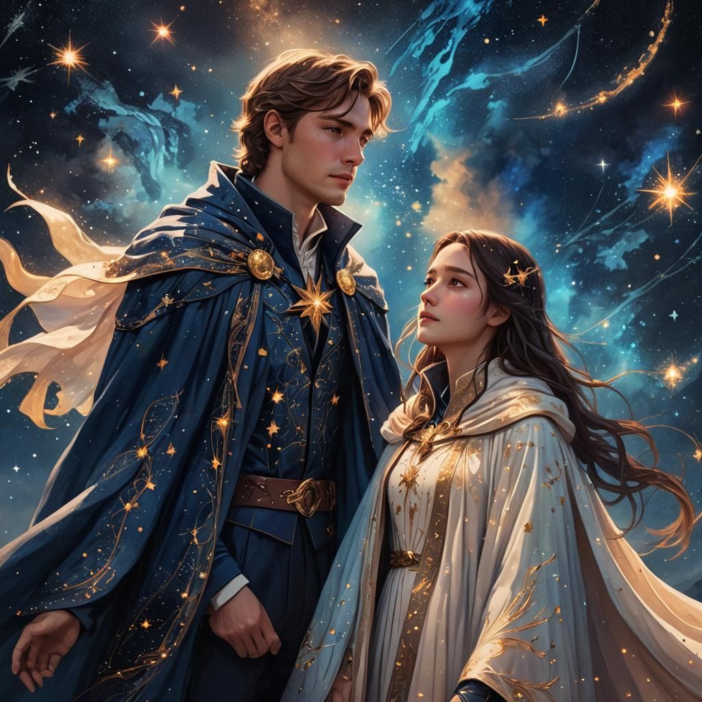 Celestial Embrace: A Fantasy Starry Nightscape