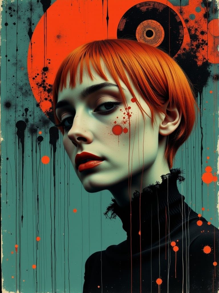 Ethereal Gothic Woman in Abstract Surreal Style