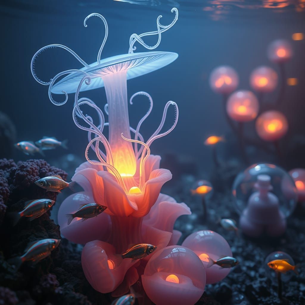 Bioluminescent Alien Ocean Landscape