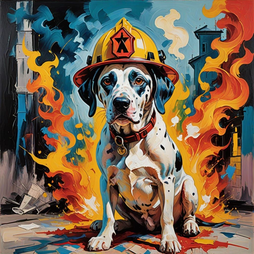 Dalmatian Firefighter Rushes Out of Burning Building in Vibr...
