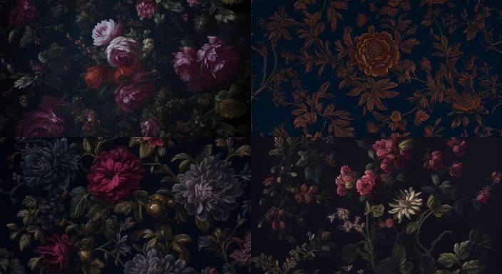 Rococo Floral Masterpiece in Moody Hues