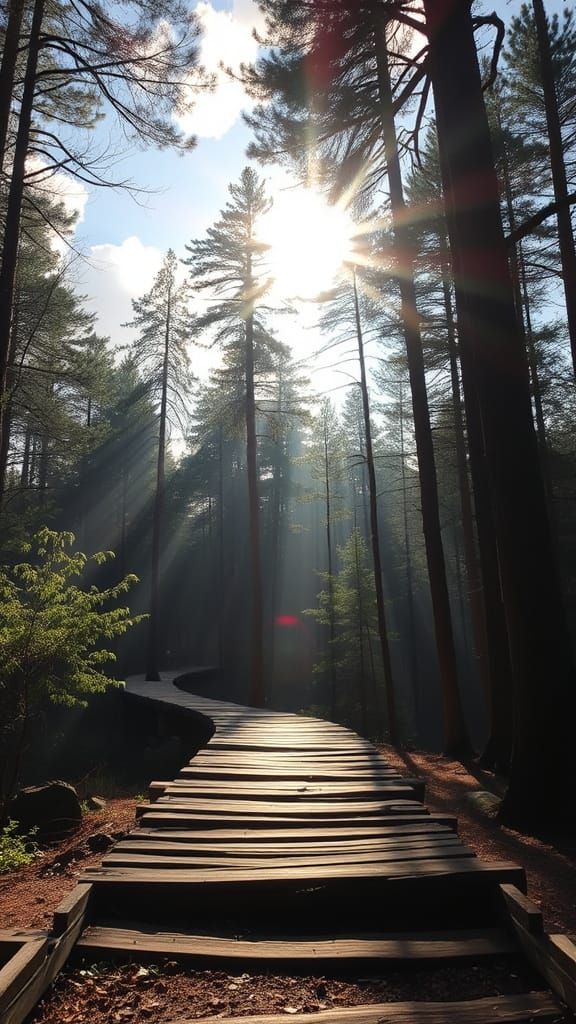 Angel's Descent Down a Sacred Forest Trail