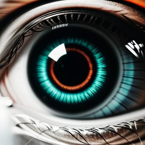 Fiery Mechanical Iris Eye: Cinematic Film Still