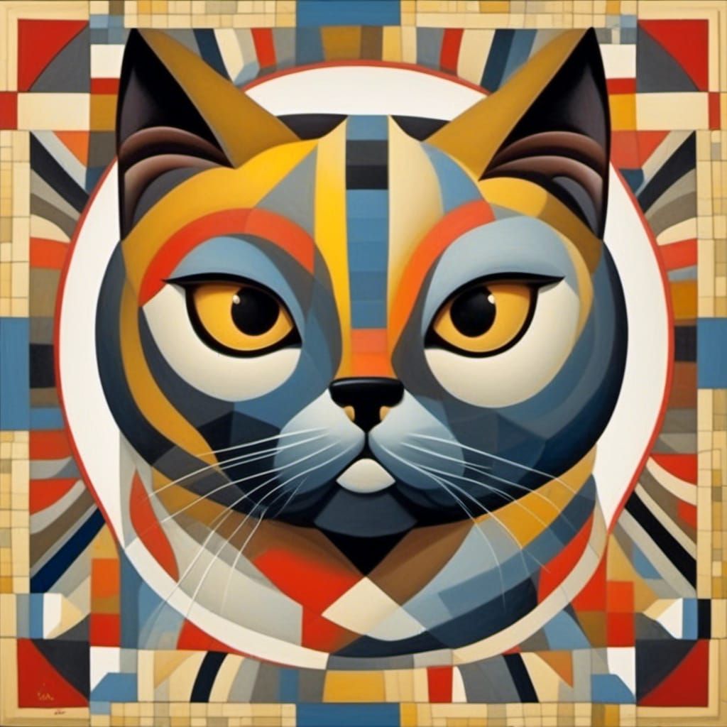 Fat Cat in Botero Style