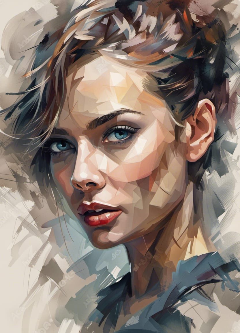 Elegant Portrait of a Beautiful Woman, Classical Style