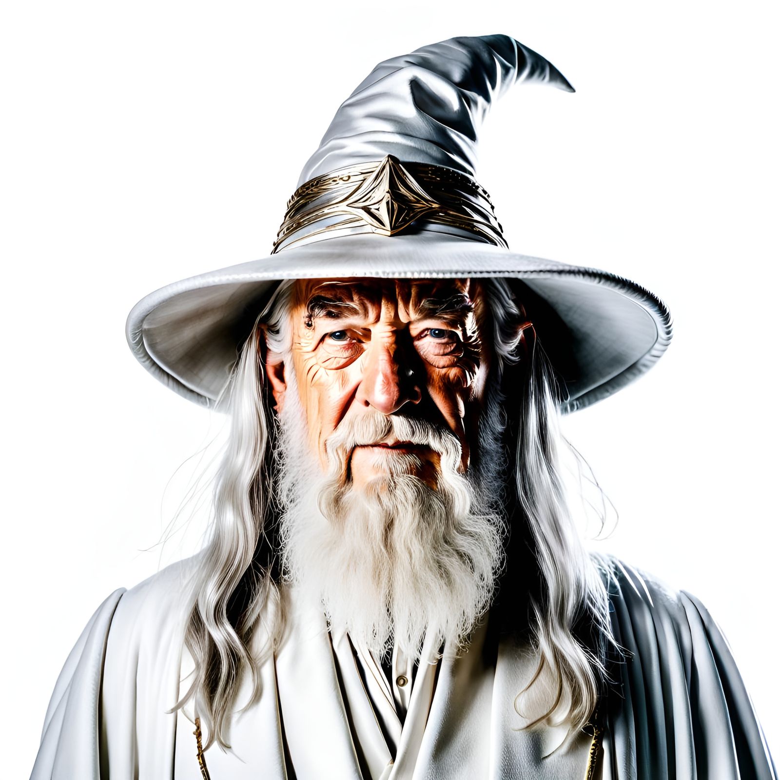 Gandalf the White Portrait in White