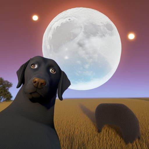 Presidential Selfie with Dog Under Moonlight