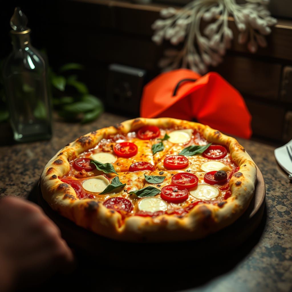 Surreal Melting Pizza Art