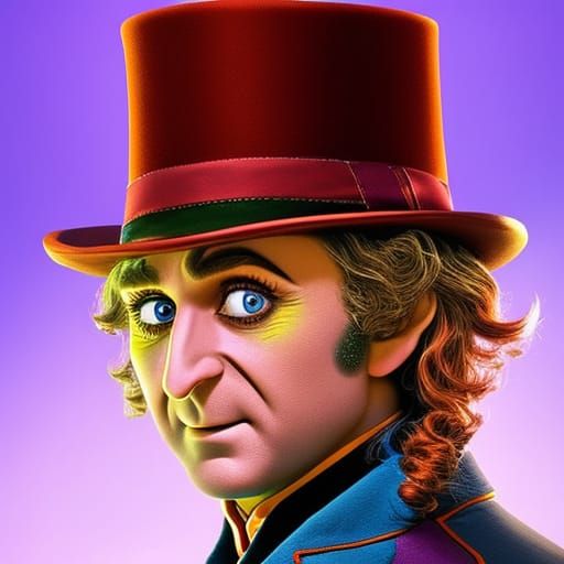 Hyperrealistic Portrait of Willy Wonka