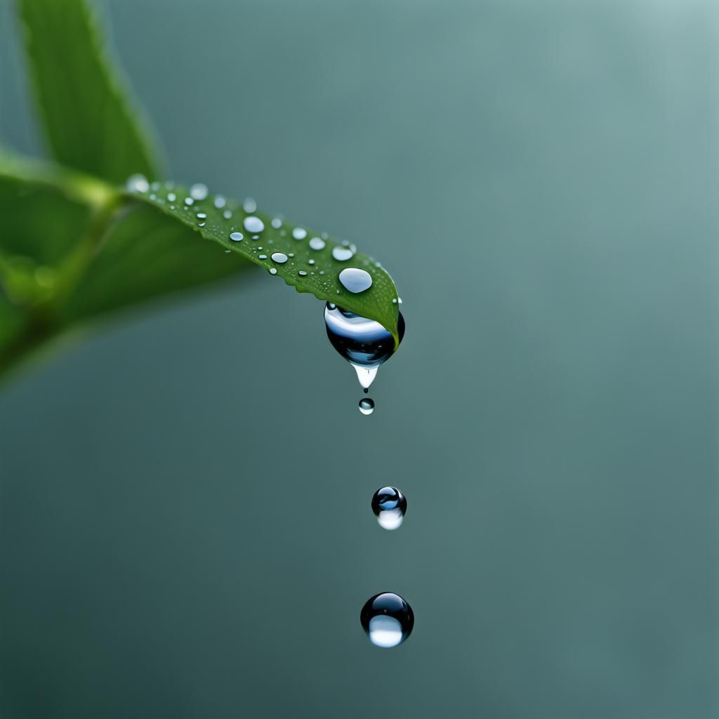 Detailed Raindrop Macro Photograph
