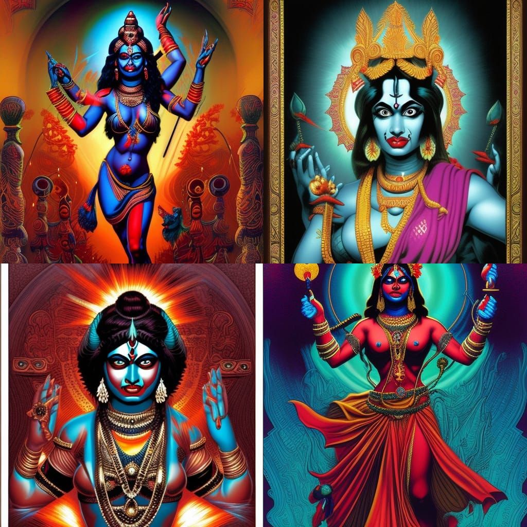 Goddess Kali in Comic Book Style Art
