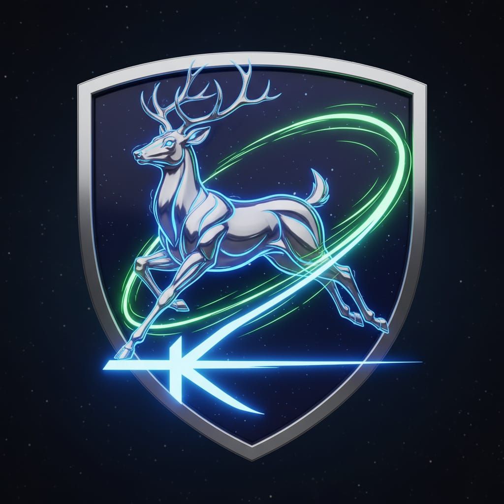 Premium Stag Shield Logo in 3D Anime Style