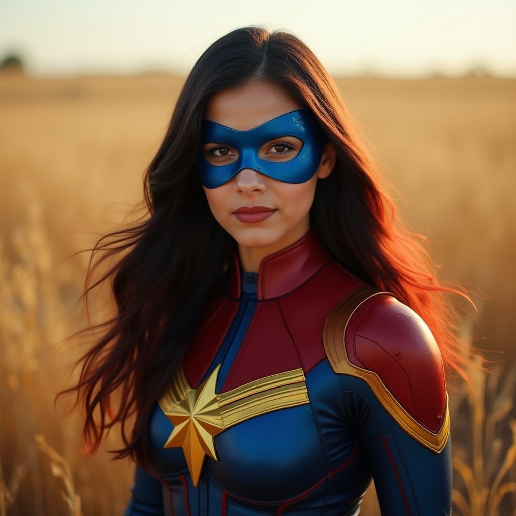 Pakistani Heroine Ms. Marvel in Golden Field Cinematic Film ...