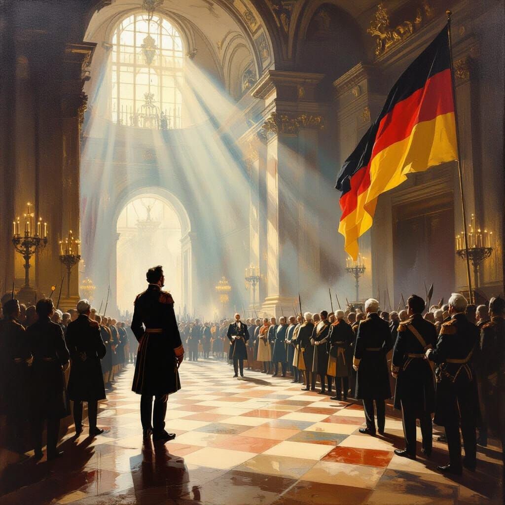 German Empire Proclamation 1871 Oil Painting