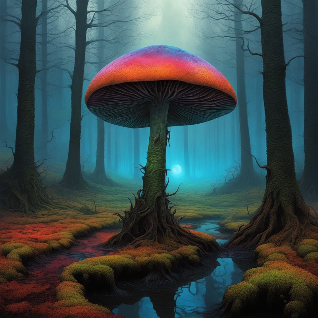 Surreal Mushroom Melts into Forest Floor in Hyper-Realistic ...
