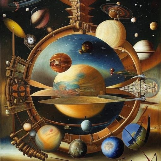 Steampunk Starship Orb: Digital Art in 8K