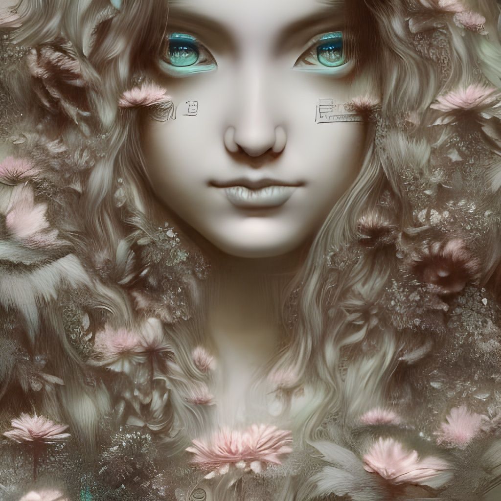 Flower Punk Princess Portrait in Garden