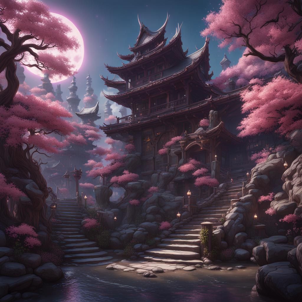 Detailed Matte Painting of Kuromi in Fantasy Art