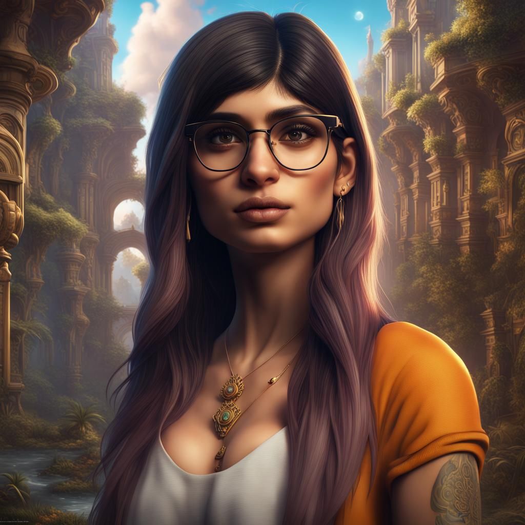 Detailed Matte Painting of Mia Khalifa in 8k