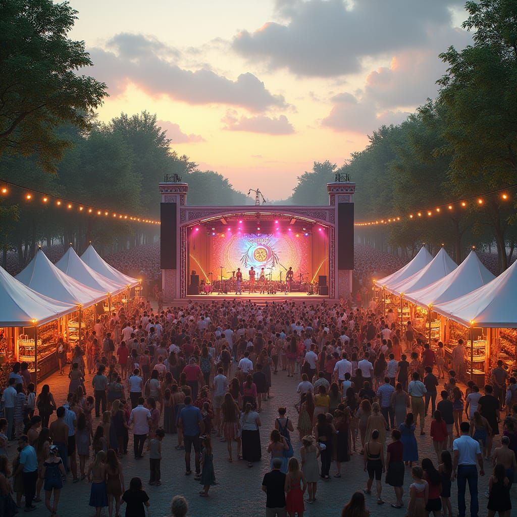 Vibrant Outdoor Cultural Festival Scene