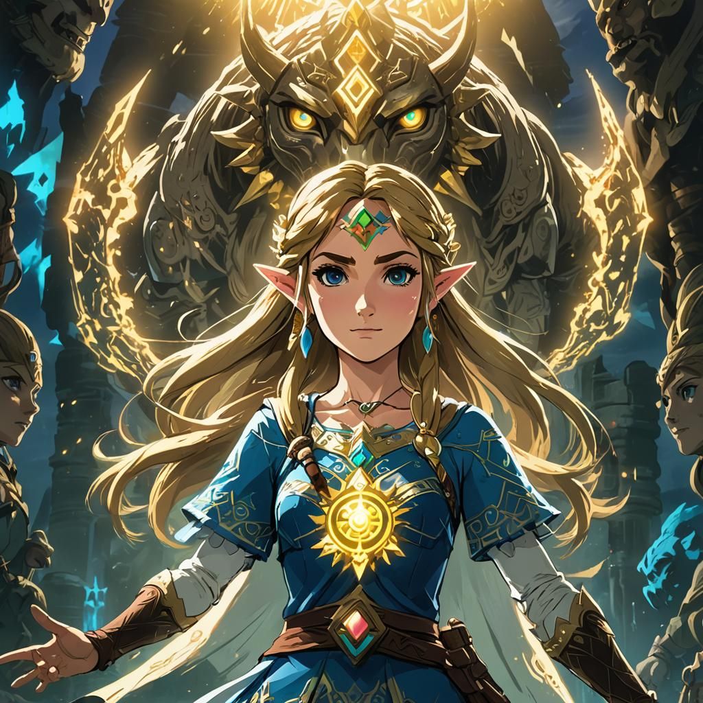 Princess Zelda with Orb of Light, Anime Style