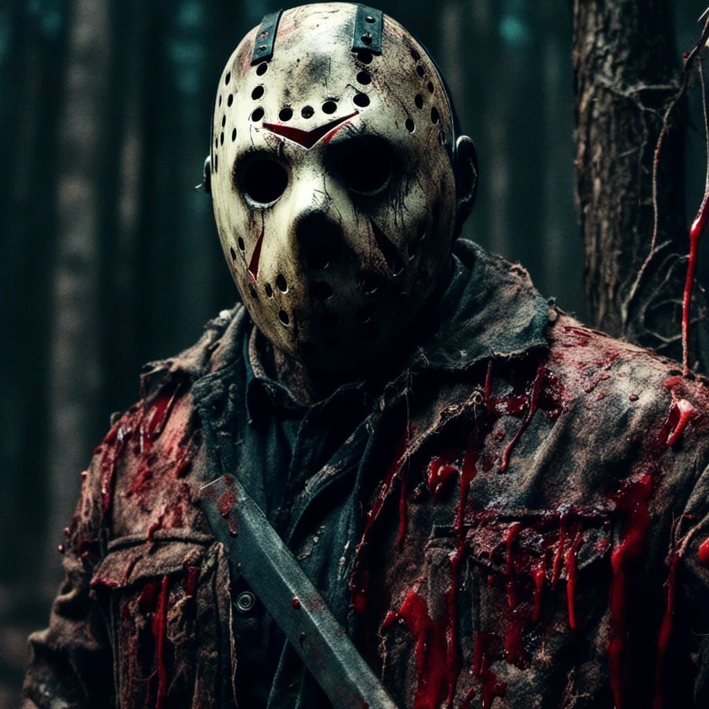 Jason Voorhees Horror Art in Advanced CGI Style