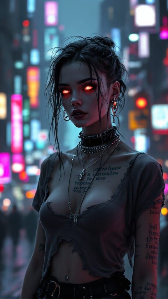 Celestial Hybrid in Cyberpunk Noir
