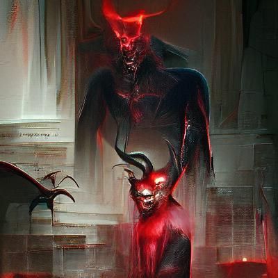 Sinister Depiction of Satan in Dark Fantasy Style