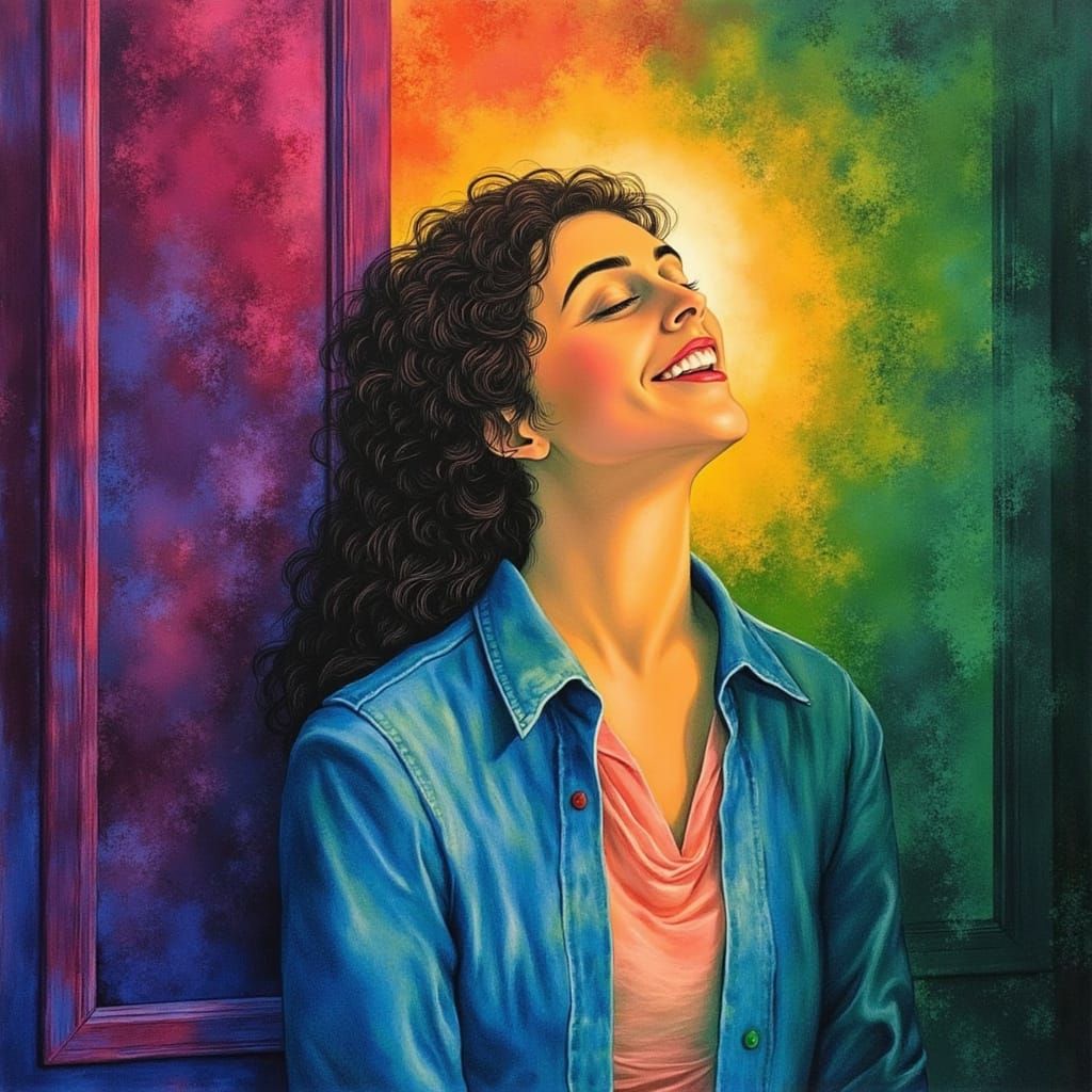 Dream Doorway with Happy Woman