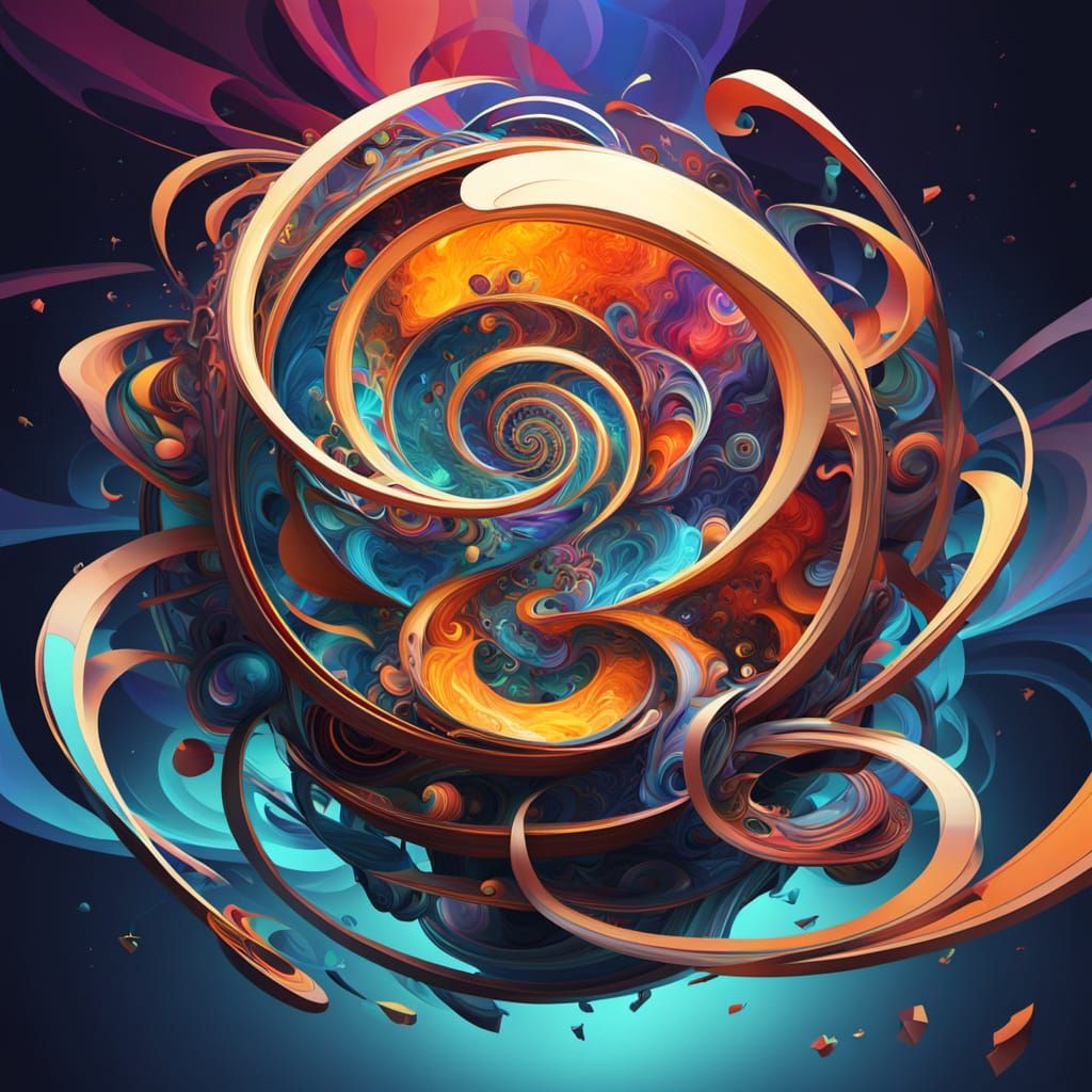 Swirling Vortex of Dreamlike Realities in Vibrant Psychedeli...