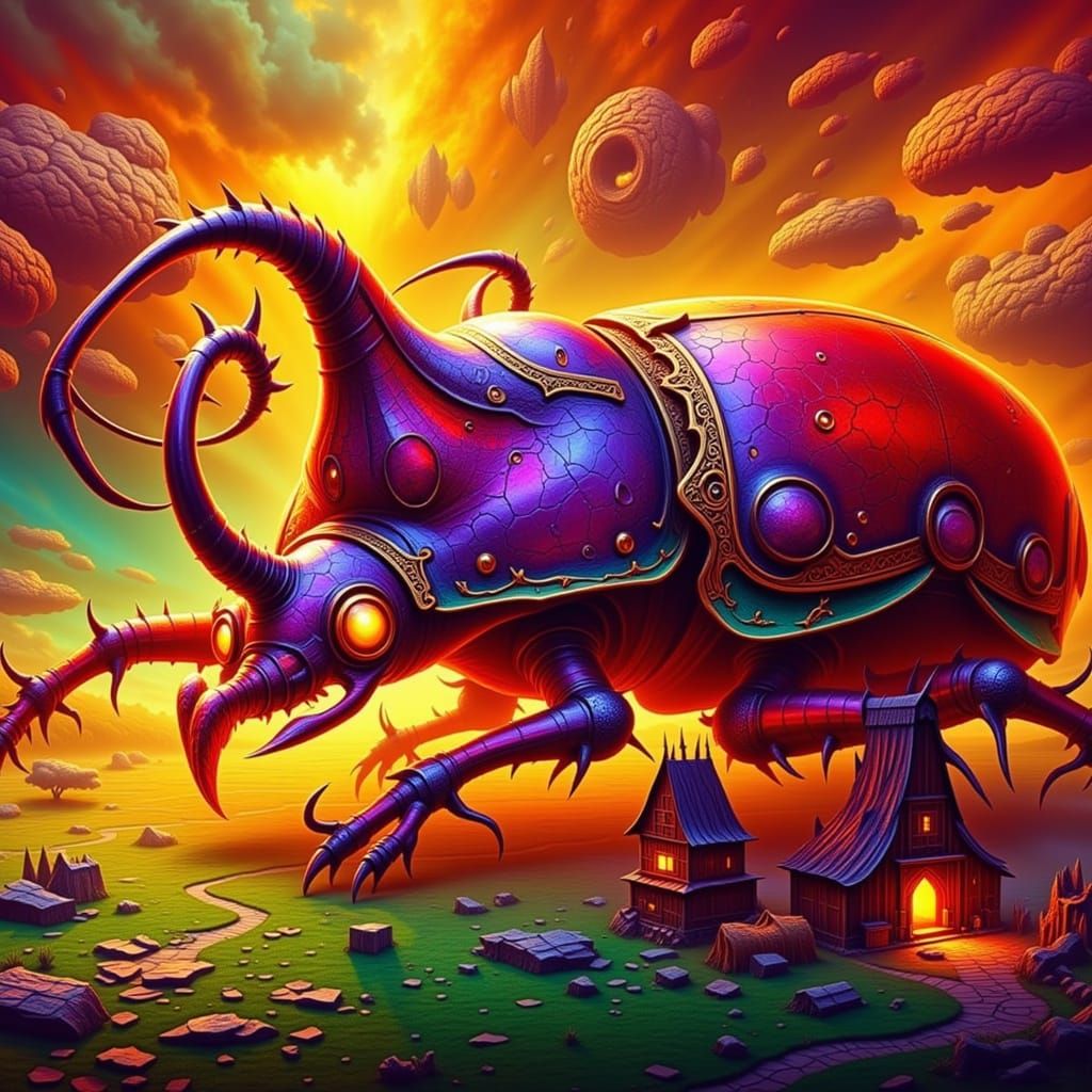 Majestic Glass Scarab Beetle Radiates Ethereal Glow