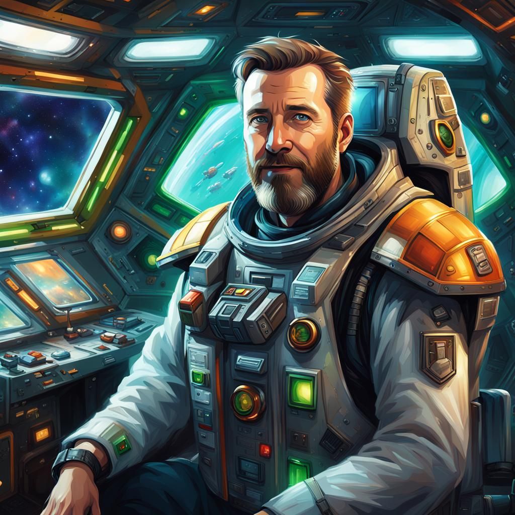 Sci-Fi Portrait with Dynamic Lighting and Golden Accents