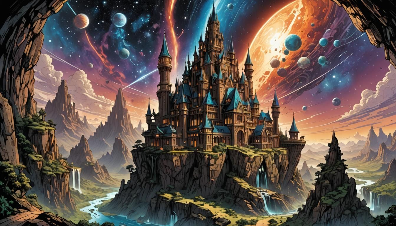 Magical Palace in Cosmic Space, Comic Book Art