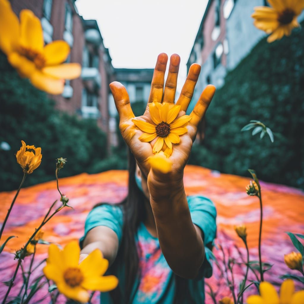 Joyful Indian Woman in Vibrant Holi Colors