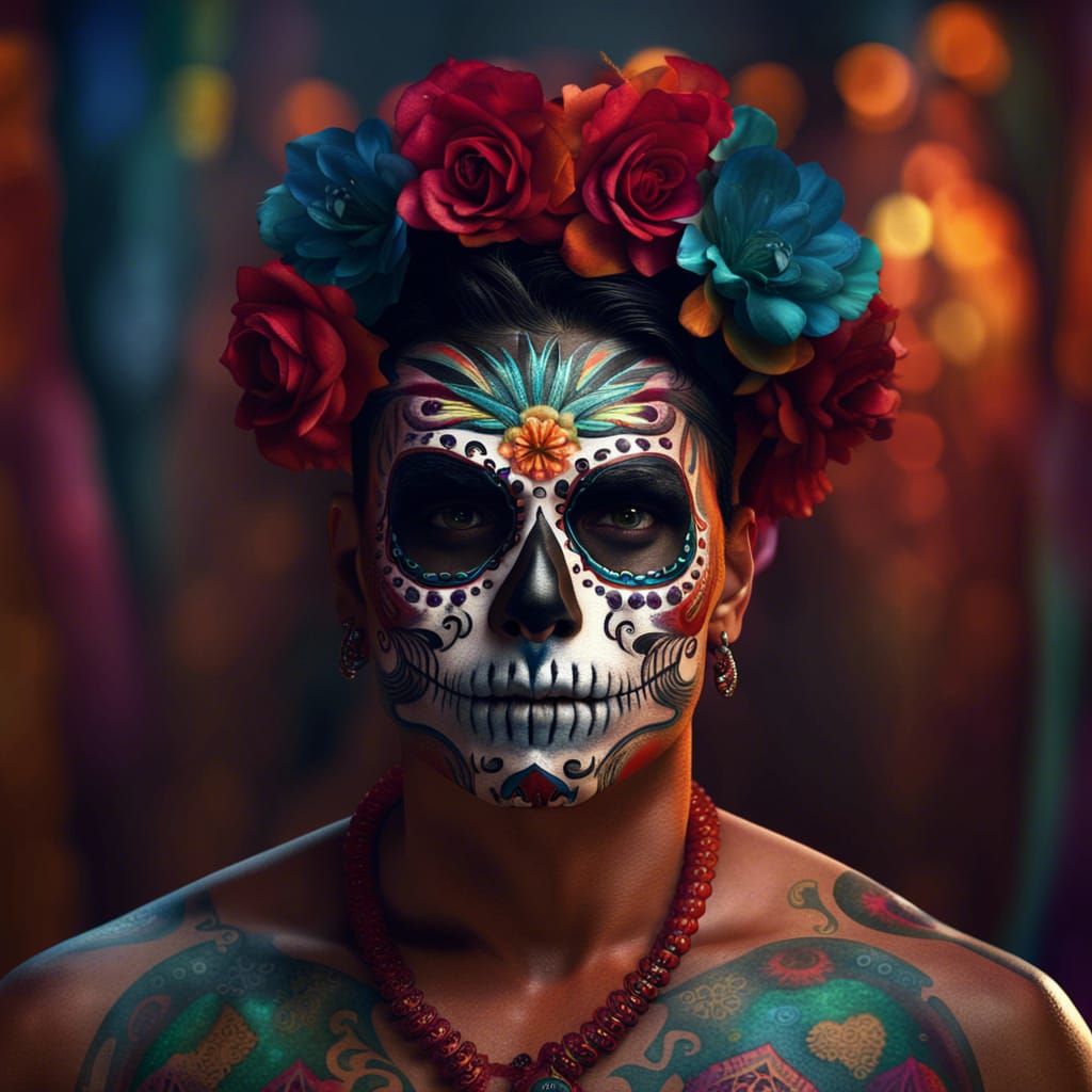 Dia de los Muertos: Handsome Man in Detailed Matte Painting