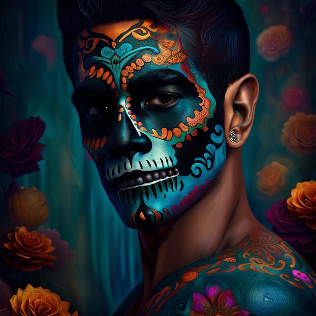 Dia de los Muertos: Handsome Man in Fantasy Art