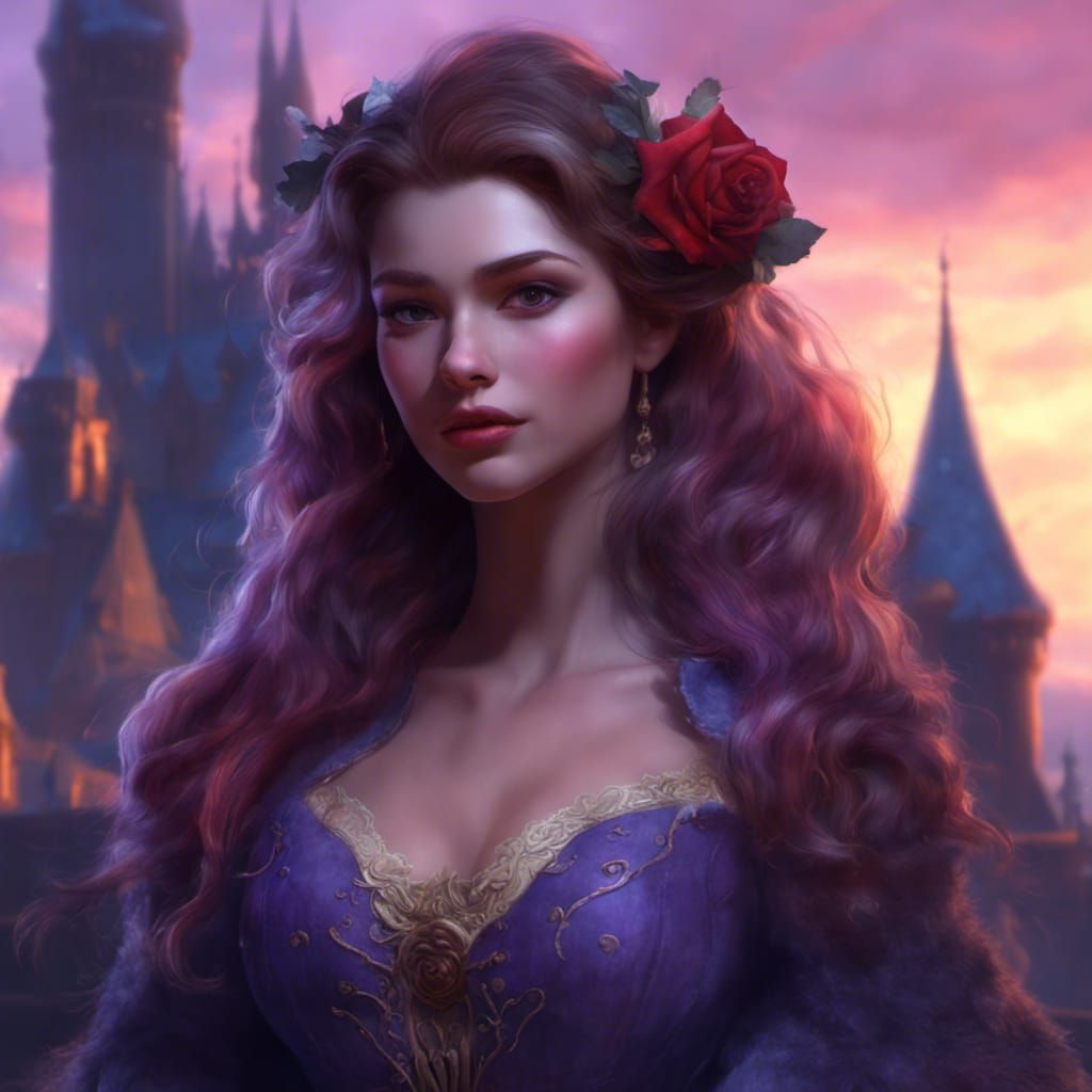 Hairy Beast Belle in Dark Fantasy Style