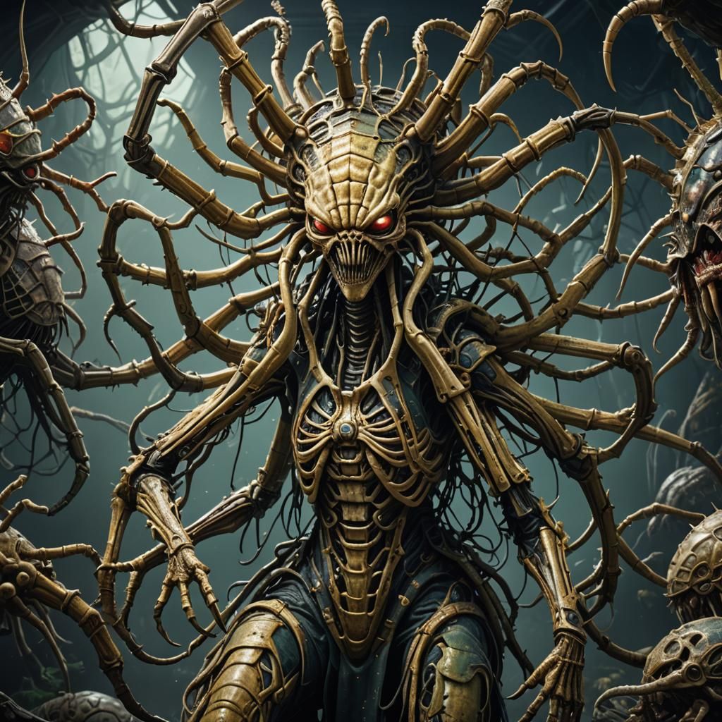 Queen of the Facehuggers: Detailed Fantasy Concept Art