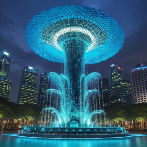 Crystal Jewel Fountain in Singapore Plaza