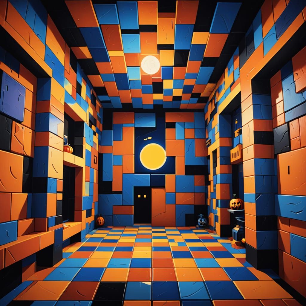 Halloween Lego Heat Chamber in Cubist Style