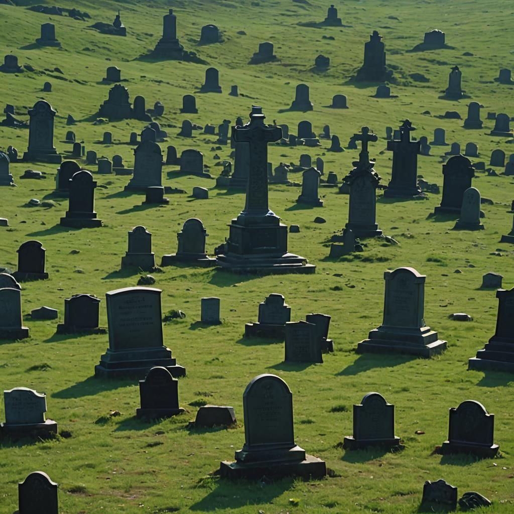 80s Dark Fantasy Graveyard Portal: Cinematic Film Photograph...