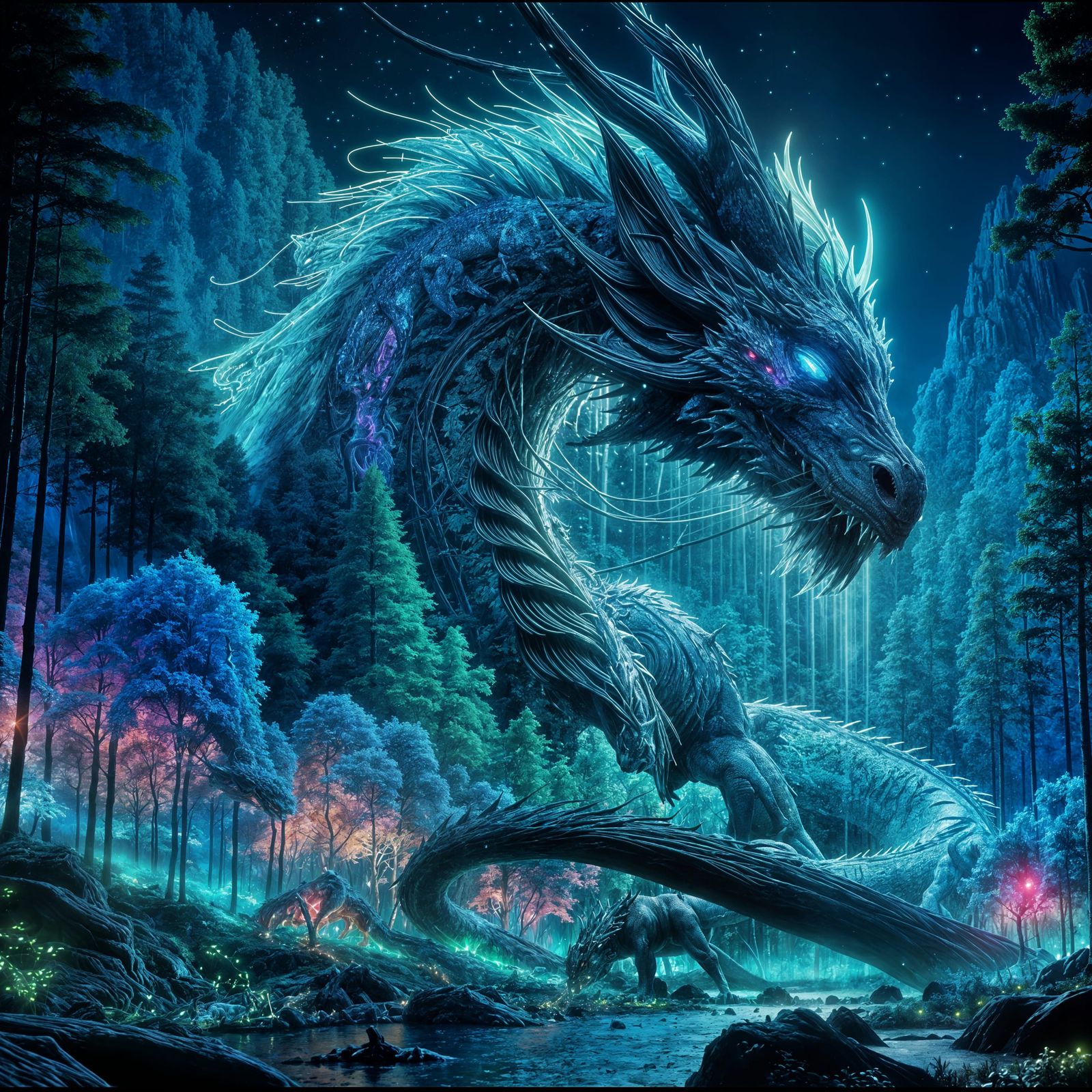 Holographic rainbow Titan Dragon