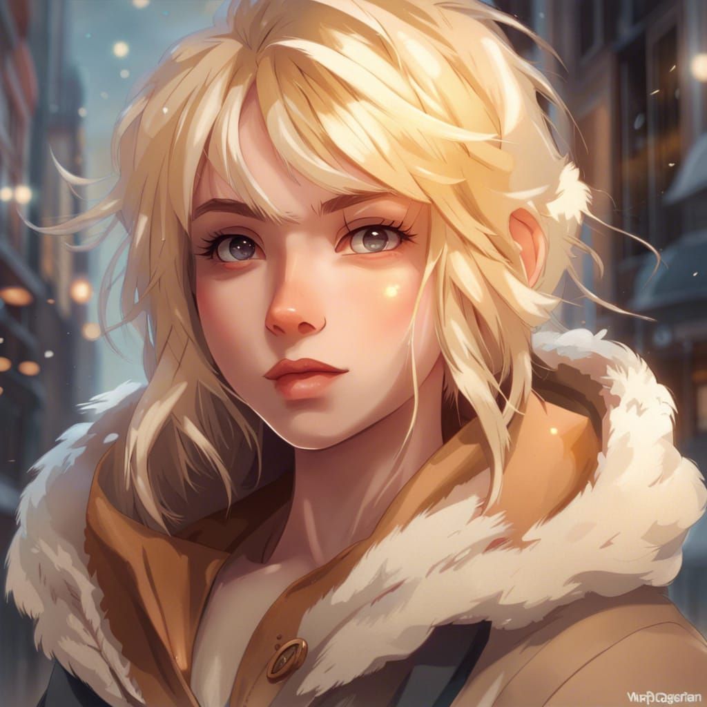 Cute Anime Girl Portrait in Hyperdetailed Style