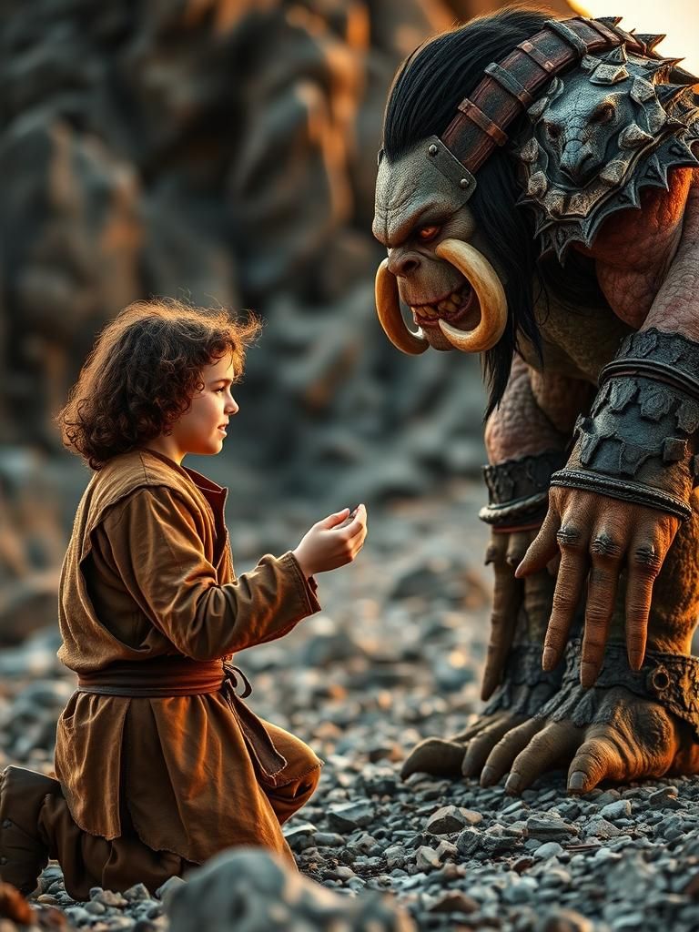 Hobbit Proposes to Orc at Sunset