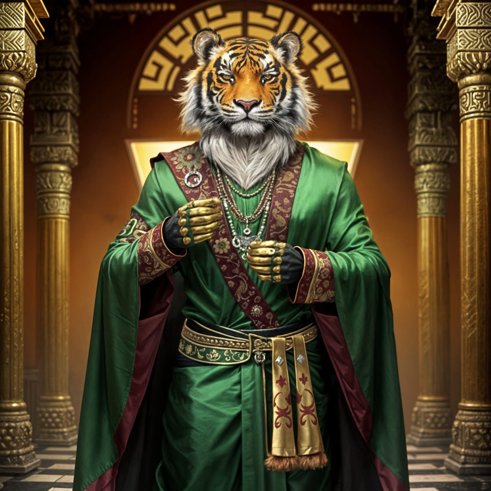 Mystical Rakshasa in Ancient Temple Attire
