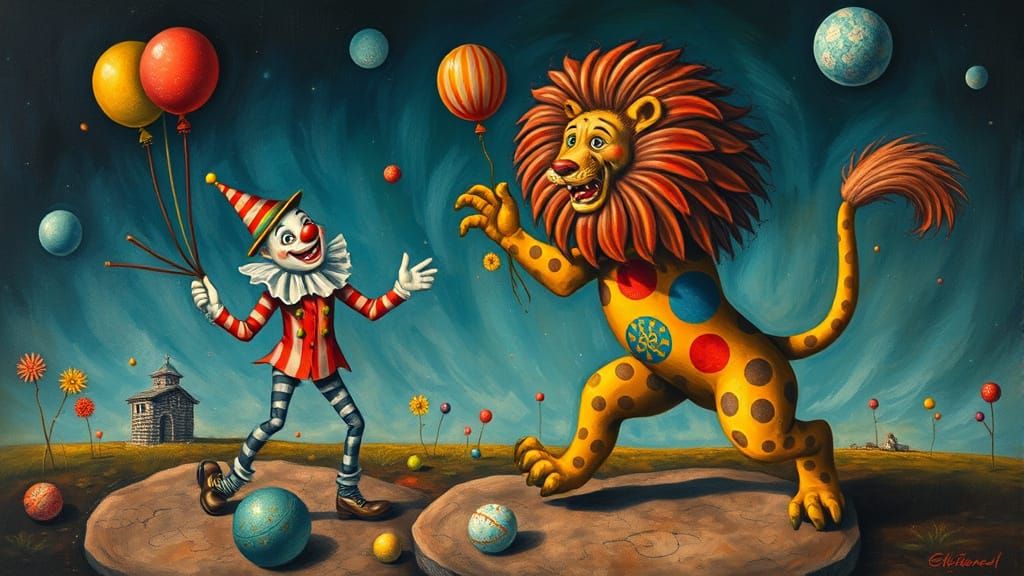 buggy the clown and the dancing lion